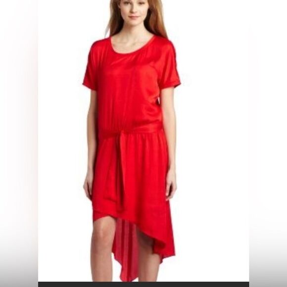 BCBGMAXAZRIA Angelika Red Dress High/Low S - Picture 1 of 6